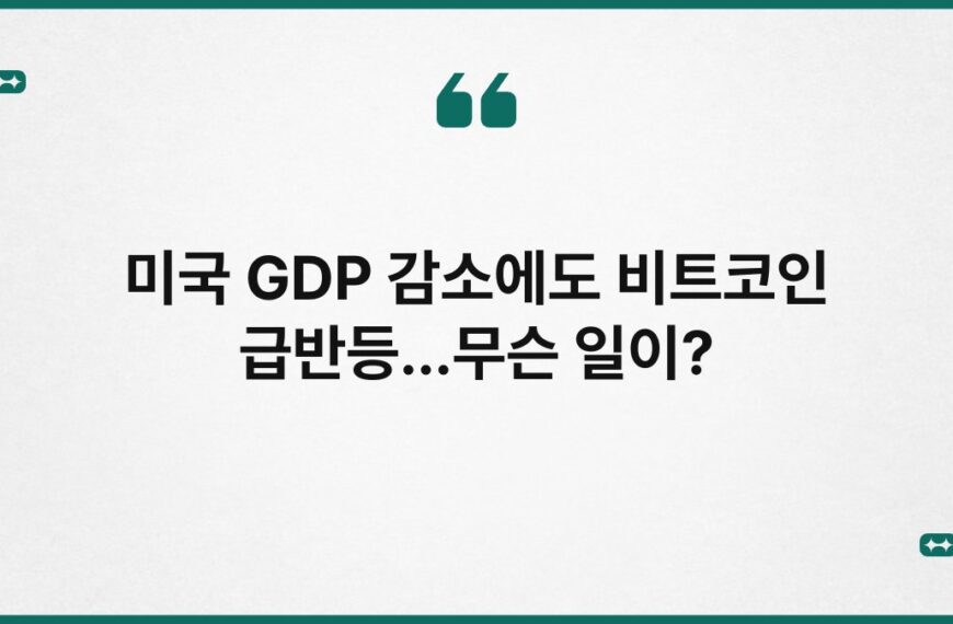 미국 GDP 감소에도 비트코인 급반등…무슨 일이? 5