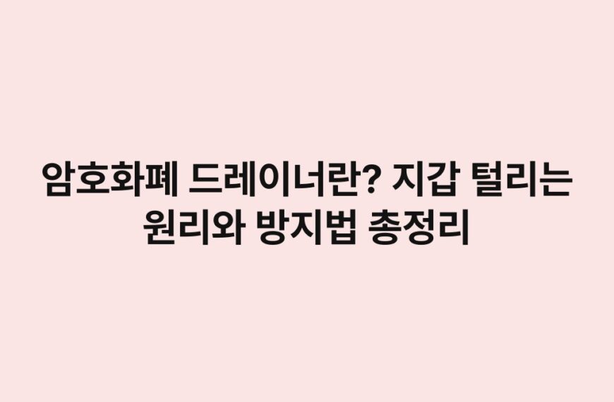 암호화폐 드레이너란? 지갑 털리는 원리와 방지법 총정리 5