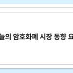 오늘의 암호화폐 시장 동향 요약